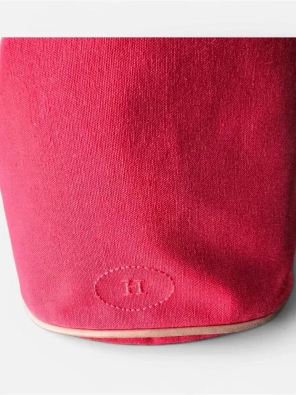 Hermès Polochon / Sperron d'Or Drawstring Bucket Backpack vibrant red/fuchsia